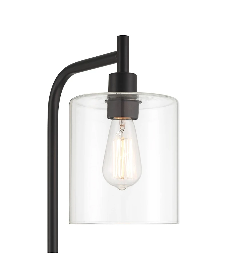 360 Lighting Karis Farmhouse Rustic 62 1/2" Tall Standing Floor Lamps Set of 2 Lights Downbridge Metal Matte Glass Shade