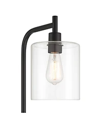 360 Lighting Karis Farmhouse Rustic 62 1/2" Tall Standing Floor Lamps Set of 2 Lights Downbridge Metal Matte Glass Shade