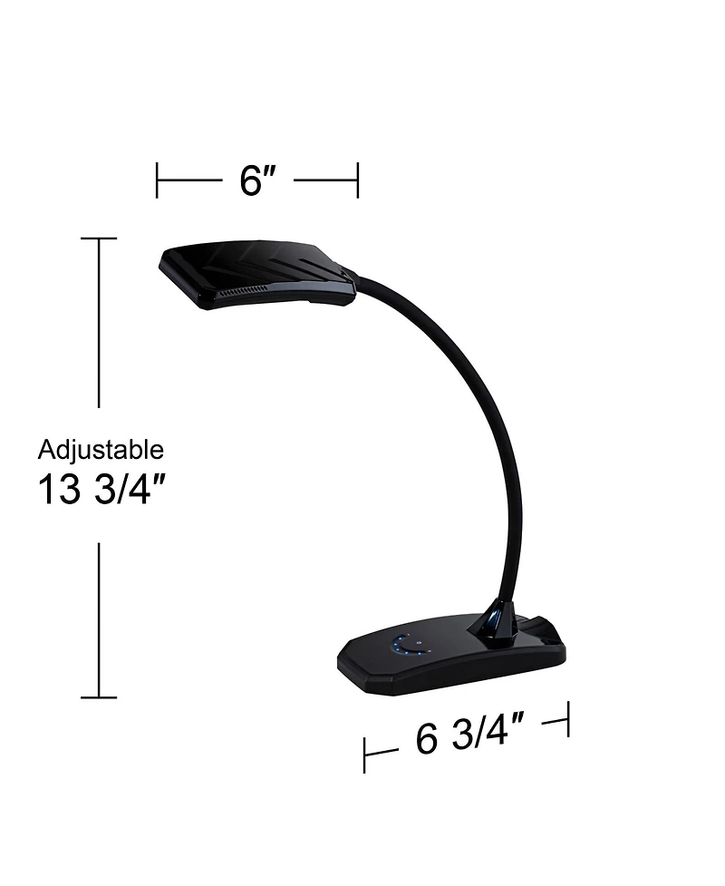 360 Lighting Ricky 13 3/4" High Small Modern Desk Lamps Set of 2 Usb Ports Led Gooseneck Home Office Living Room Charging