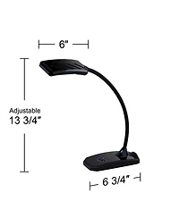 360 Lighting Ricky 13 3/4" High Small Modern Desk Lamps Set of 2 Usb Ports Led Gooseneck Home Office Living Room Charging