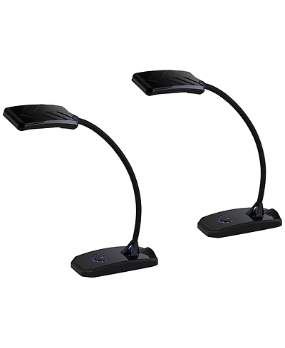 360 Lighting Ricky 13 3/4" High Small Modern Desk Lamps Set of 2 Usb Ports Led Gooseneck Home Office Living Room Charging
