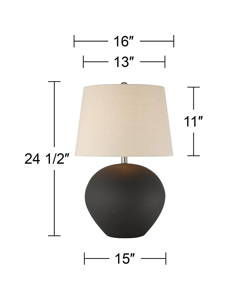 360 Lighting Paulo 24 1/2" High Pot Farmhouse Southwestern 3-Way Table Lamp Matte Ceramic Single Living Room Bedroom
