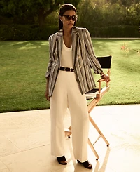 Anne Klein Women's Striped Open-Front Blazer