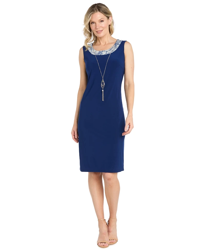 Rm Richards Women's Printed Jacket & Crewneck Dress, 2-Piece Set