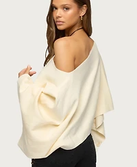 Edikted Women's Sharla Off Shoulder Poncho Sweater