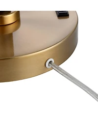 Possini Euro Design Carlyle 30 1/2" Tall Large Mid Century Modern Desk Lamps Set of 2 Usb Port Ac Power Outlet Gold Metal Charging