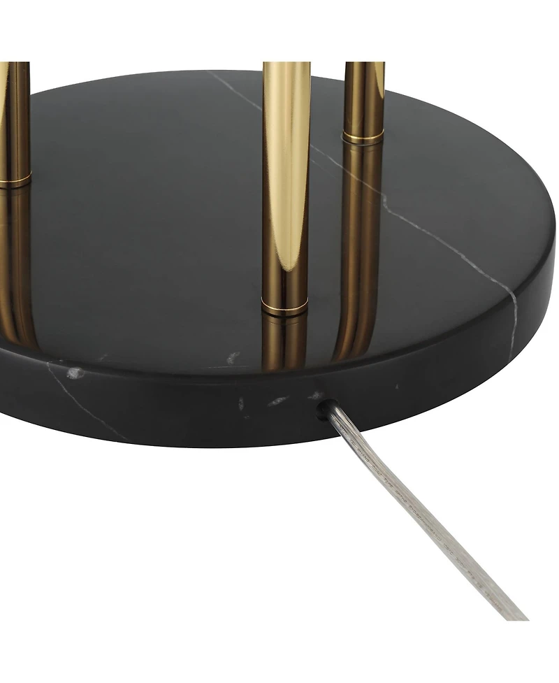 Possini Euro Design Arielle Mid Century Modern 67" Tall Standing Floor Lamp Tree Metal Brass Finish Bubble Glass Shade