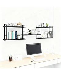 Yigii Wall Shelves Floating Wood Mounted Bookshelves Storage 40lb Capacity