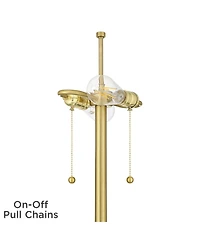 Possini Euro Design Medbury Mid Century Modern 61 1/2" Tall Standing Floor Lamp Pull Chain Gold Metal Brass Finish Dome Shade