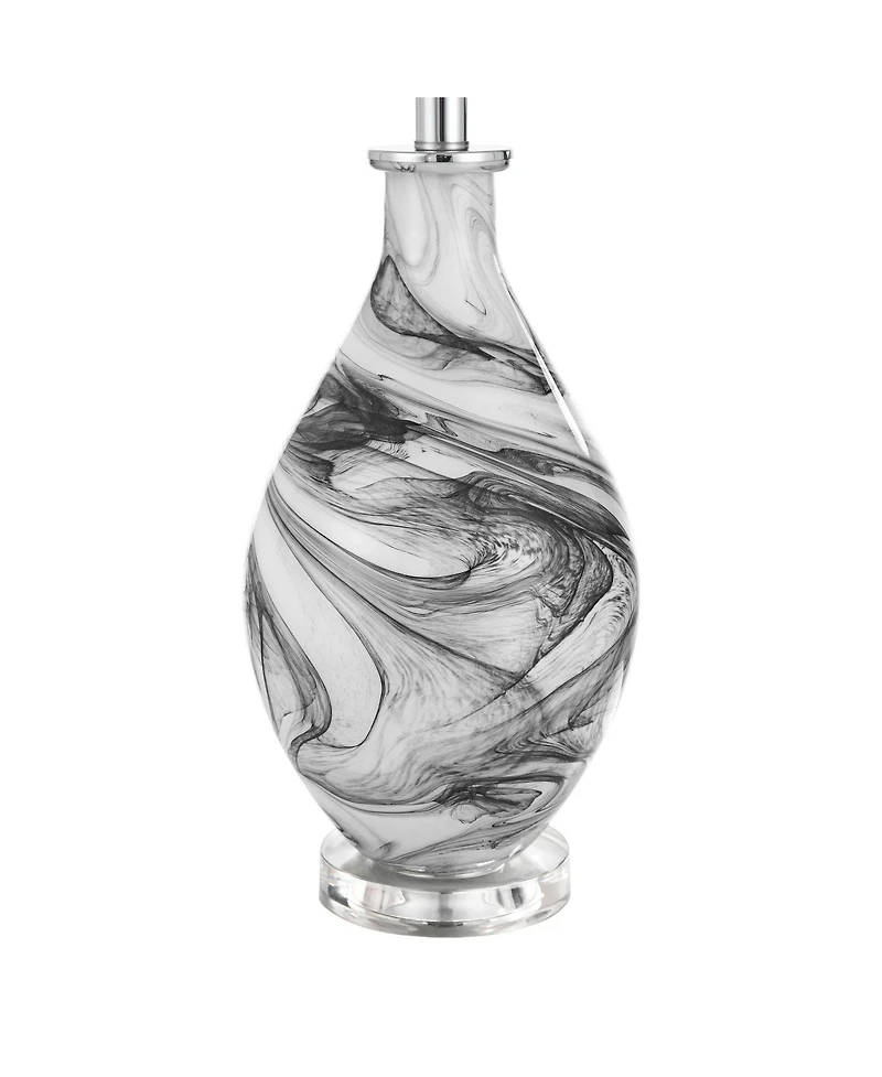Possini Euro Design Marisa 27 1/2" Tall Modern 3-Way Table Lamp Swirl Finish Art Glass Single Shade Living Room Bedroom