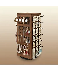 Yigii 3 Tier Wooden Rotating Bracelet Holder Display Stand 42 Hooks