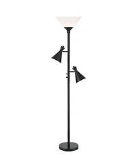 Possini Euro Design Ballard Modern 72" Tall Standing Floor Lamp Skinny Tree Torchiere with Side Lights Dimmable Metal