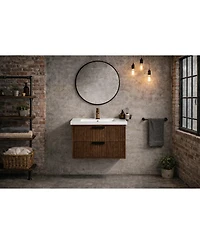 Ari Bath Diego 30" Floating Bathroom Vanity Walnut