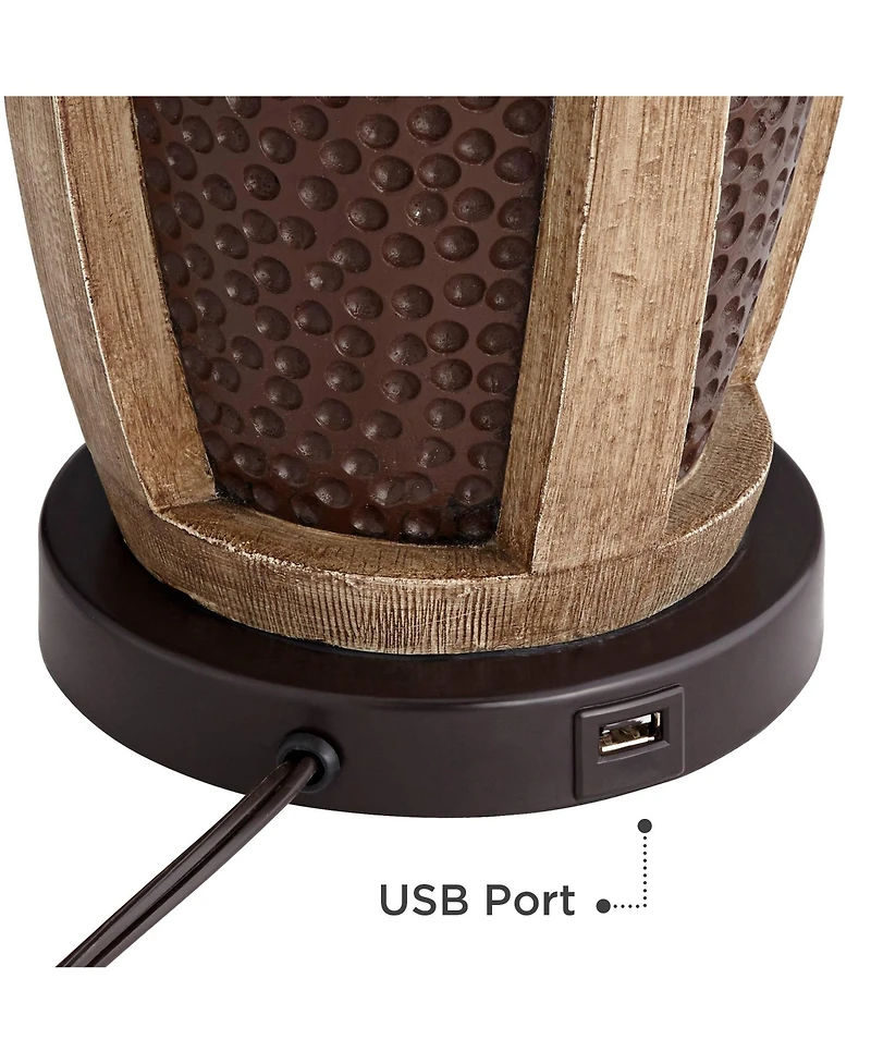 John Timberland Parker Industrial Table Lamps Set of 2 with Round Risers 30" Tall