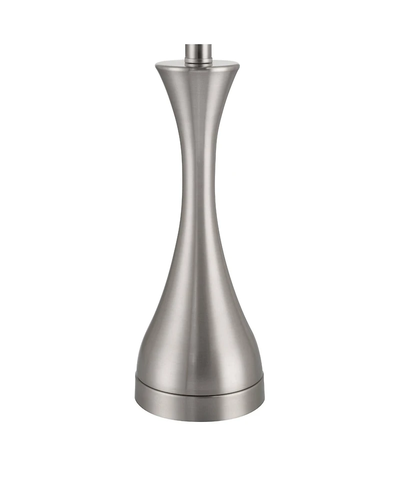 360 Lighting Koncave 24 1/2" High Modern Table Lamps Set of 2 Brushed Nickel Finish Metal Shade Living Room Bedroom