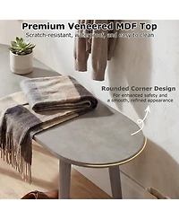 Gouun Solid Wood Farmhouse Dining Bench with Rubber Wood Legs