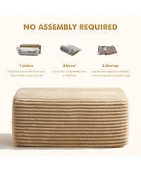 Xizzi 37" Corduroy Ottoman, Upholstered Cloud Ottoman for Boneless Couch, Modular Sectional Sofa Living Room, Memory Foam