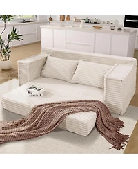 gaomon 75" Convertible Sofa Bed, Boneless Futon Couch with 2 Pillows, Pull-Out Loveseat Sleeper