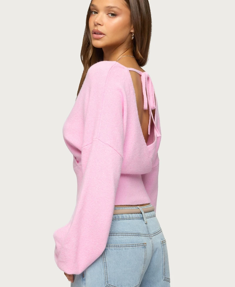 Edikted Women's Lillia V Neck Wrap Sweater