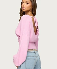 Edikted Women's Lillia V Neck Wrap Sweater