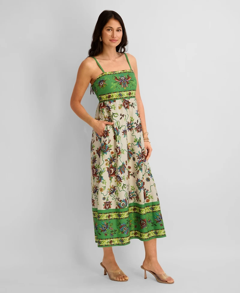 Siena Women's Printed Square-Neck Sleeveless Maxi Dress