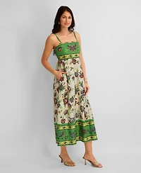 Siena Women's Printed Square-Neck Sleeveless Maxi Dress