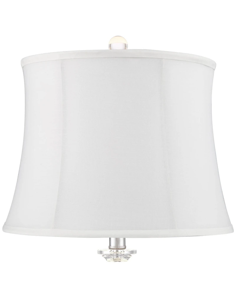 360 Lighting Solange 25" High Modern Luxe Table Lamps Set of 2 Finish Metal Stacked Crystal Living Room Bedroom