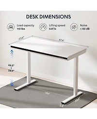 FlexiSpot ED2 48"W Electric Adjustable Standing Desk, White (ED2W-e