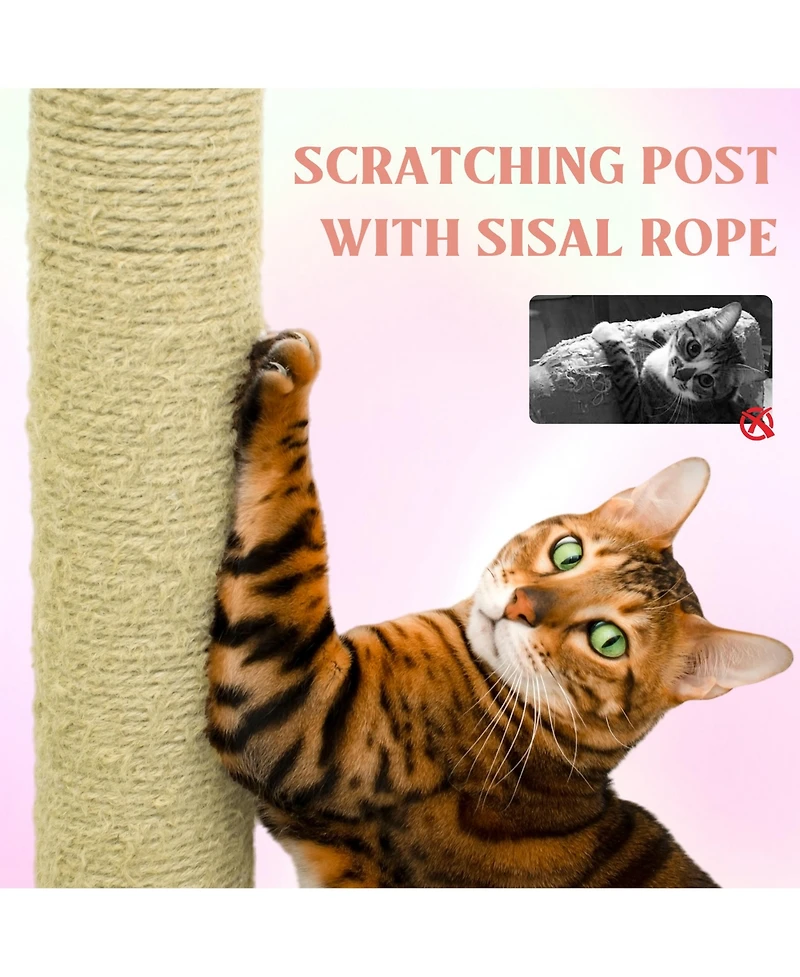 Zeus & Ruta Flower Cat Tree With Large Condo Removable Cushion Hammock