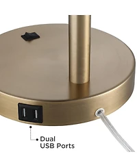 360 Lighting Colborne 28" Tall Mid Century Modern Desk Lamps Set of 2 Usb Port Adjustable Led