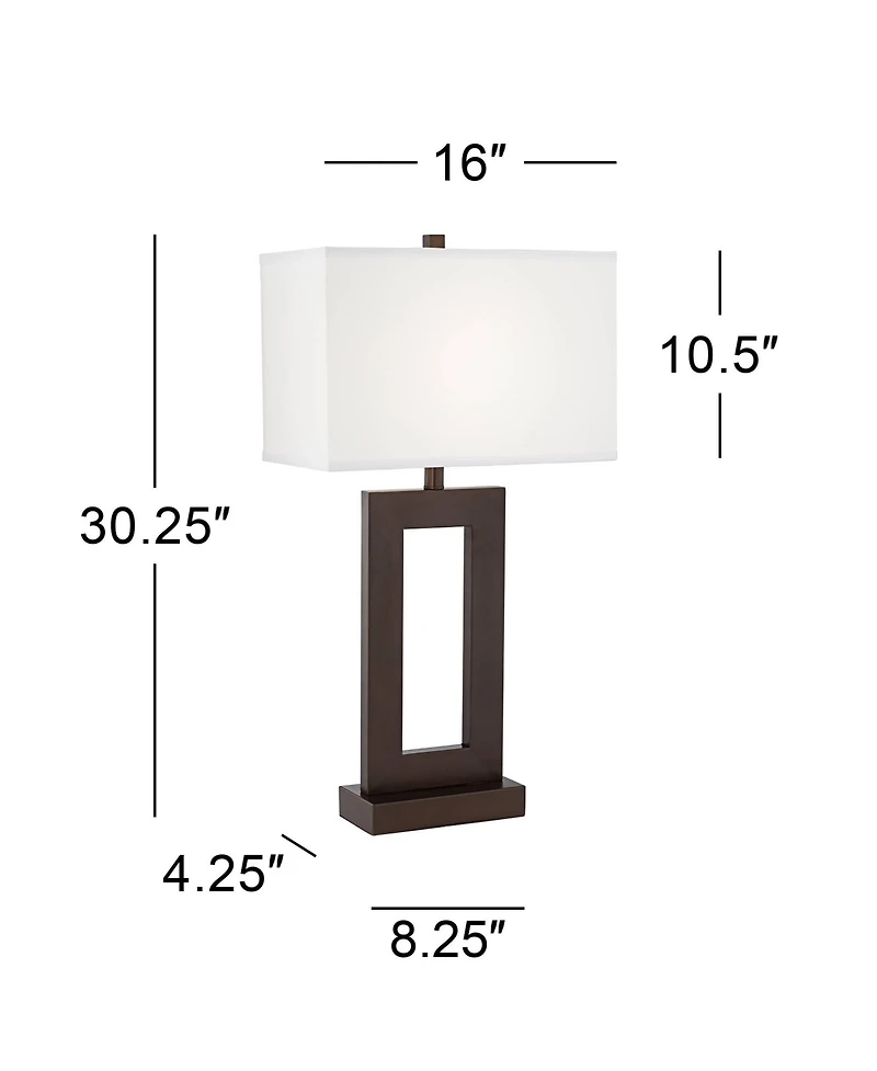 360 Lighting Marshall 30 1/4" Tall Open Window Large Modern End Table Lamps Set of 2
