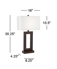360 Lighting Marshall 30 1/4" Tall Open Window Large Modern End Table Lamps Set of 2
