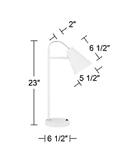 360 Lighting Chase 23" High Small Modern Desk Lamps Set of 2 Usb Port Metal Home Office Living Room Charging Bedroom Bedside