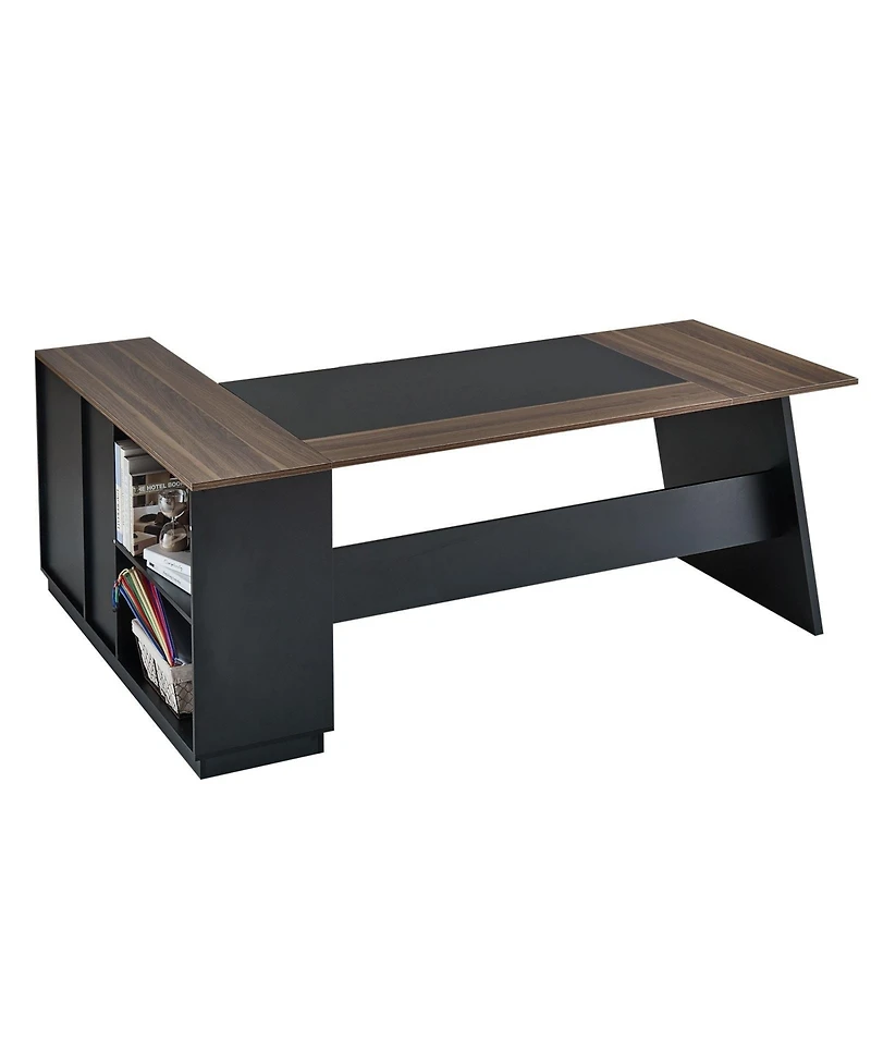 Gouun L-Shaped Executive Desk with File Drawer and Storage Cabinet, Large Modern Office Table, 350 lbs Capacity