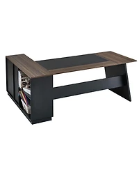 Gouun L-Shaped Executive Desk with File Drawer and Storage Cabinet, Large Modern Office Table, 350 lbs Capacity