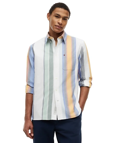 Tommy Hilfiger Men's Heritage Oxford Multi-Stripe Shirt