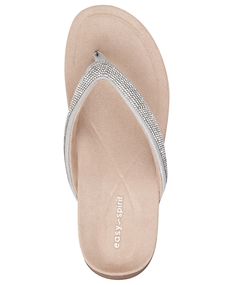 Easy Spirit Women's Wendi Embellished Thong Slip-On Sandals