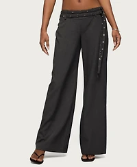 Edikted Women's Cruz Double Belt Baggy Tailored Pants