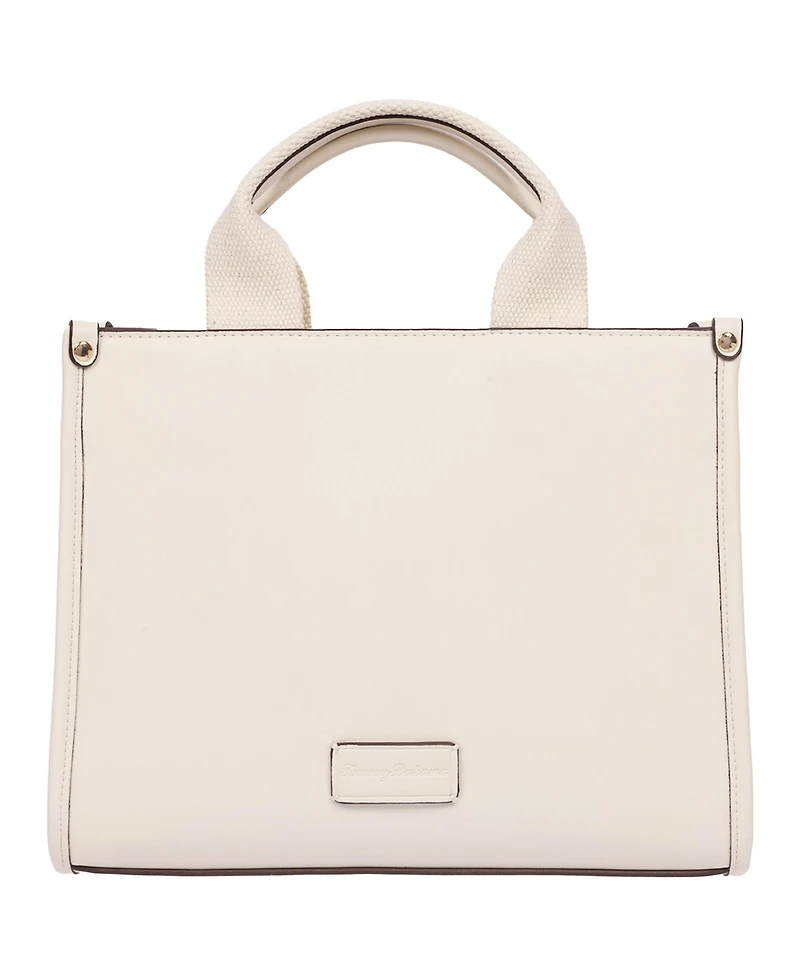 Tommy Bahama Darcy Leaf Motif Medium Tote – Embossed Pu Convertible Top Handle and Crossbody Bag