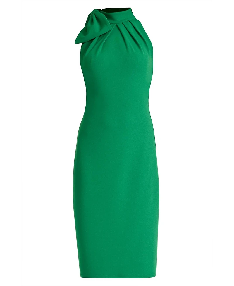 Tadashi Shoji Women's Sims Taffeta Shoulder Bow Halter Dress