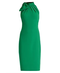 Tadashi Shoji Women's Sims Taffeta Shoulder Bow Halter Dress