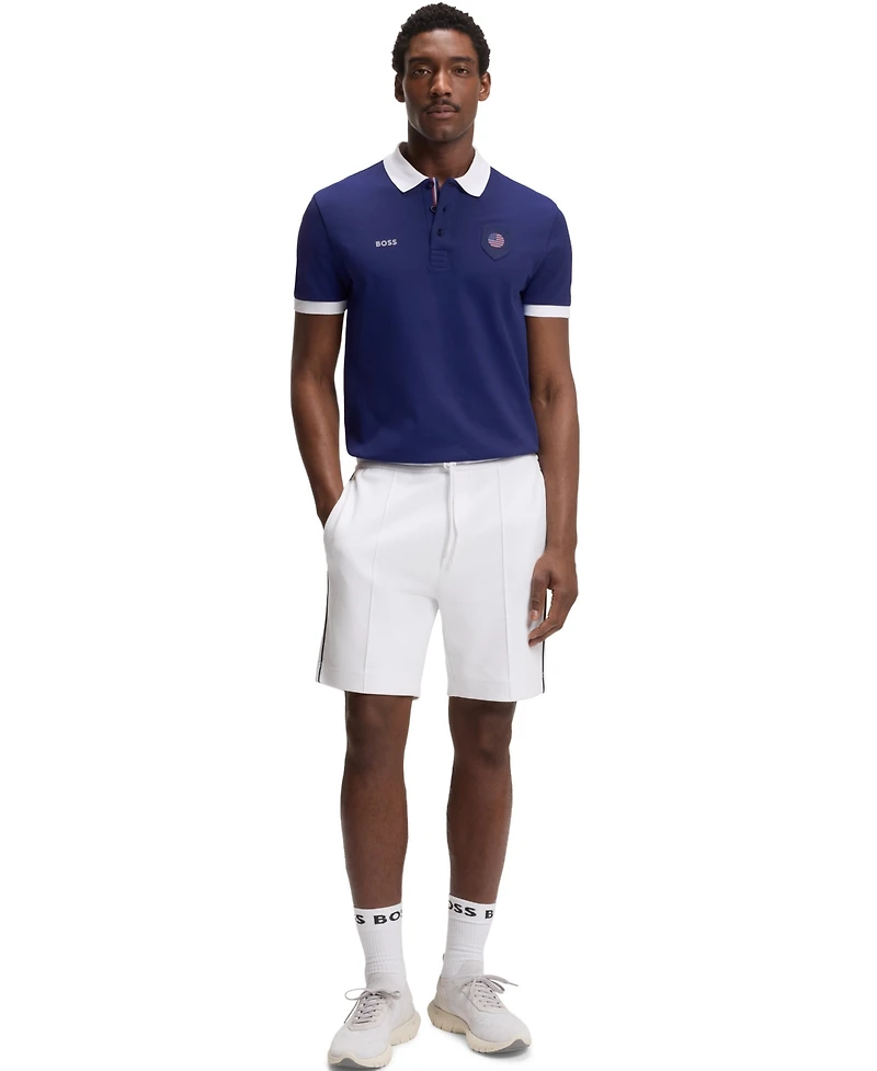 Boss by Hugo Men's Paddy Usa Country Flag Trim Polo Shirt
