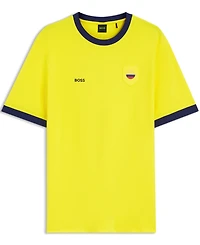 Boss by Hugo Men's Stretch-Cotton Colombia Country Flag Logo T-Shirt