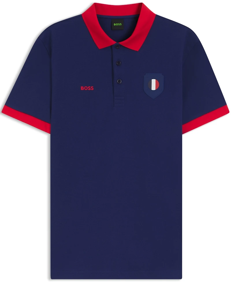 Boss by Hugo Men's Paddy France Country Flag Trim Polo Shirt