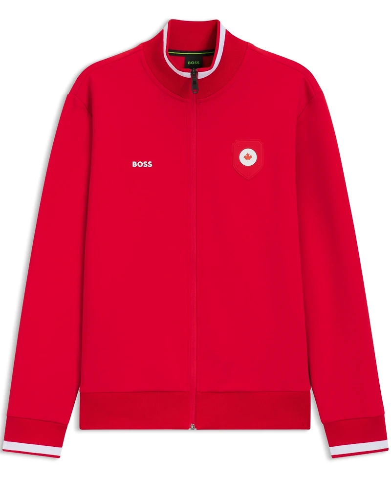 Boss by Hugo Men's Cotton-Blend Canada Country-Flag Badge Sweatshirt