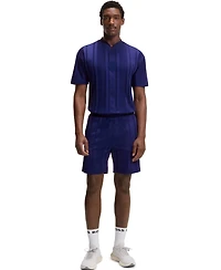 Boss by Hugo Men's Cotton-Jersey Lustrous Stripe Shorts