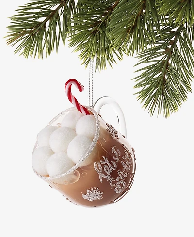 Holiday Lane Christmas Cheer Coffee Cup with Candy Cane Ornament, Macy's Exclusive