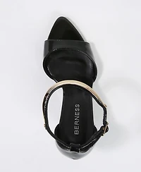 Berness Women's Hunter Stiletto Sandals with Gold-Tone Metal Accent