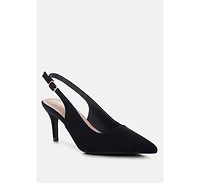 London Rag Women's Theobs Soft Microfiber Pointed Toe Slingbacks