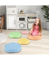 Slickblue Non Slip Kids Balance Stones 5 Piece Stepping Set with Storage Bag